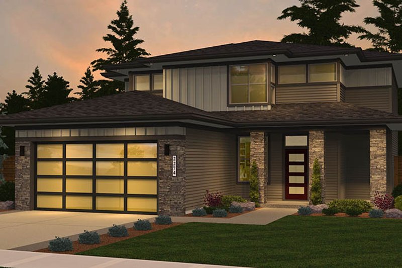 House Plan Design - Exterior - Front Elevation 3 for Contemporary House Plan #943-49 - 4 bed, 2.5 bath