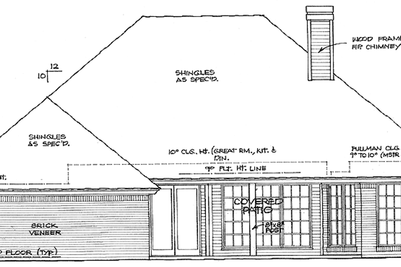 Dream House Plan - Exterior - Rear Elevation for Country House Plan #310-1166 - 3 bed, 2.5 bath