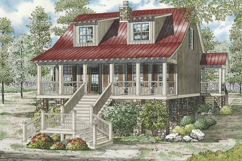Architectural House Design - Country Exterior - Front Elevation Plan #17-3270