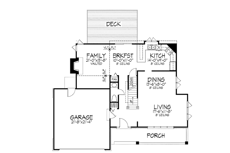 Home Plan - Floor Plan - Main Floor for Country House Plan #320-681 - 3 bed, 2.5 bath