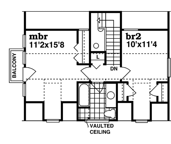 Architectural House Design - Victorian Floor Plan - Upper Floor Plan #47-940