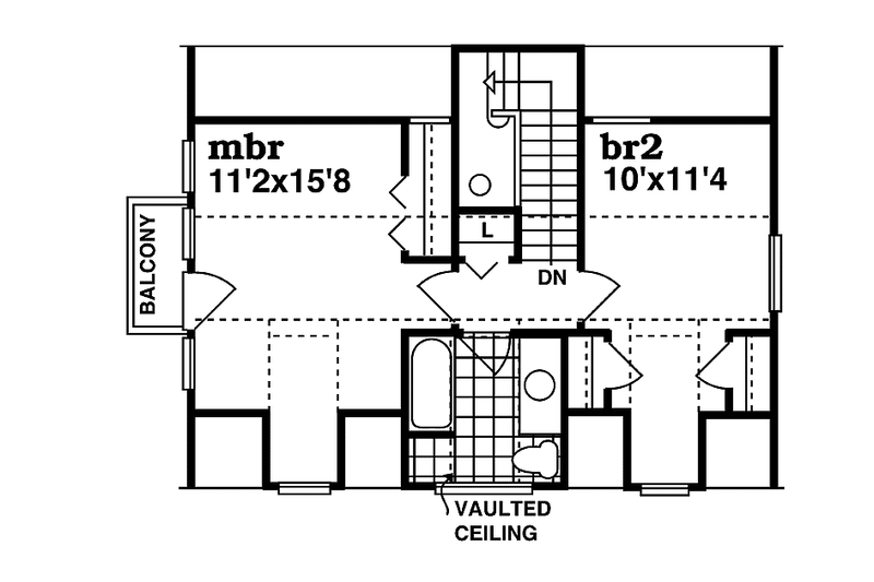 Home Plan - Floor Plan - Upper Floor for Victorian House Plan #47-940 - 3 bed, 2 bath
