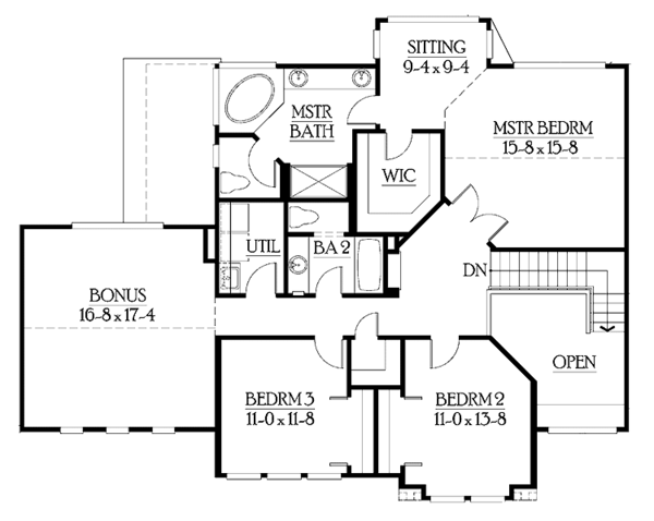 Home Plan - Craftsman Floor Plan - Upper Floor Plan #132-234