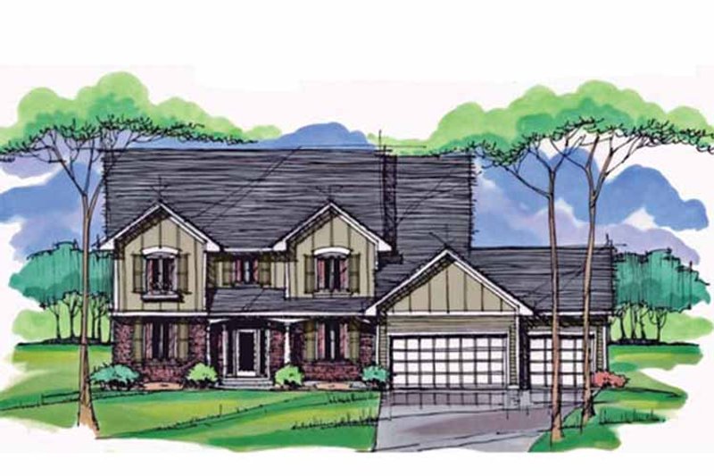 Home Plan - Exterior - Front Elevation 4 for Colonial House Plan #51-1007 - 4 bed, 2.5 bath