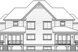 Exterior - Rear Elevation for Country House Plan #23-2355 - 6 bed, 4 bath