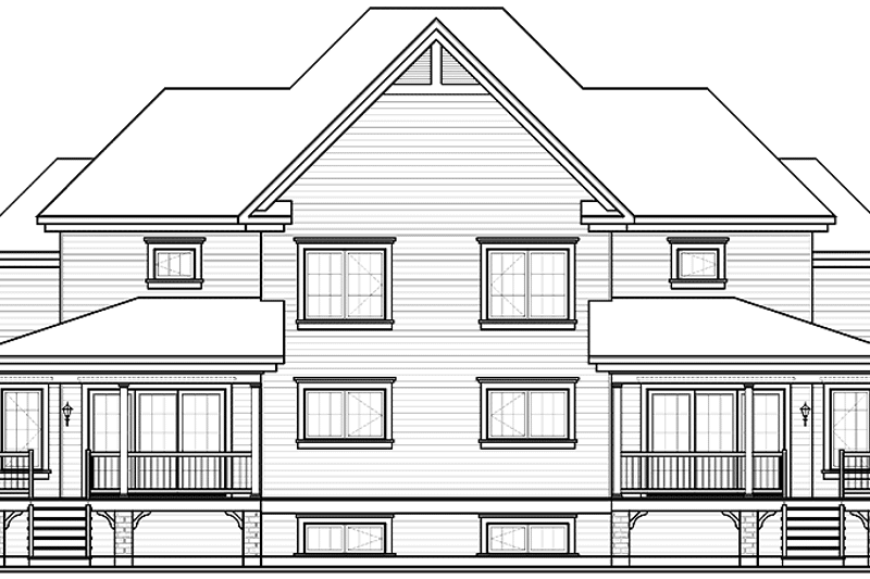 Dream House Plan - Exterior - Rear Elevation for Country House Plan #23-2355 - 6 bed, 4 bath