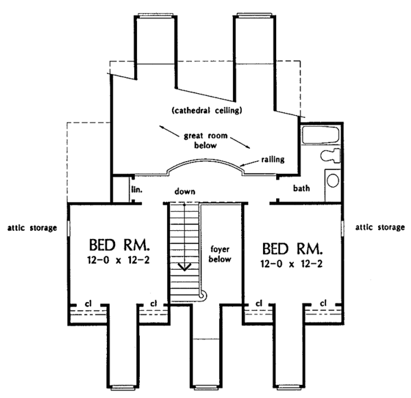 Dream House Plan - Country Floor Plan - Upper Floor Plan #929-164