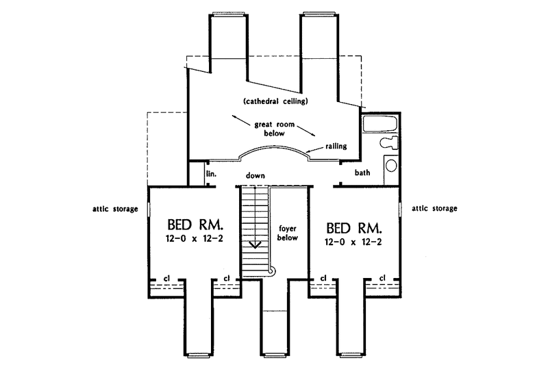 Architectural House Design - Floor Plan - Upper Floor for Country House Plan #929-164 - 4 bed, 3.5 bath