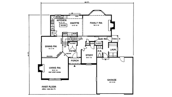 Dream House Plan - Traditional Floor Plan - Main Floor Plan #1001-152