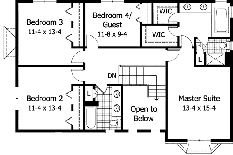 Home Plan - Floor Plan - Upper Floor for Country House Plan #51-869 - 4 bed, 2.5 bath