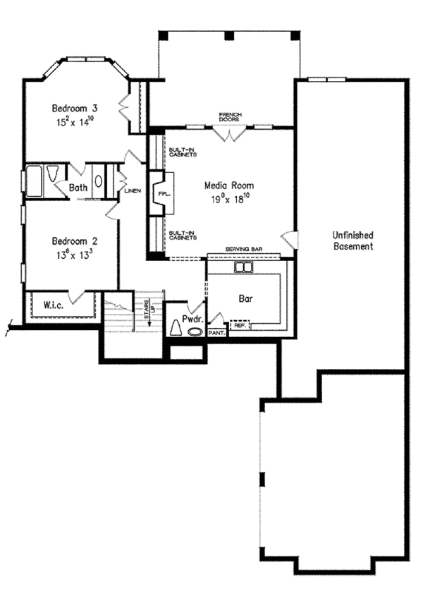 Architectural House Design - Country Floor Plan - Lower Floor Plan #927-440