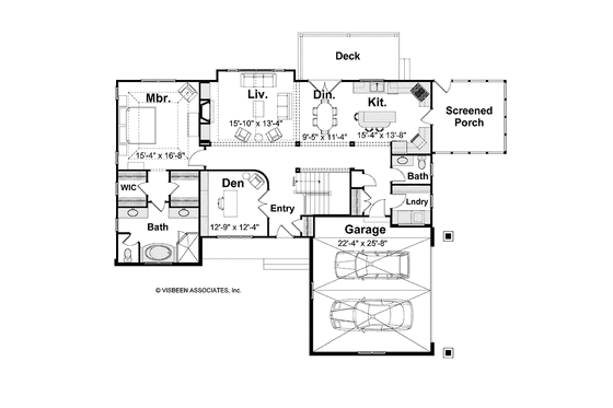 Floor Plan - Main Floor for Bungalow House Plan #928-202 - 4 bed, 2.5 bath