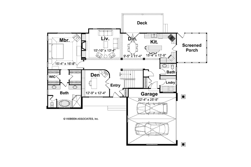 Home Plan - Floor Plan - Main Floor for Bungalow House Plan #928-202 - 4 bed, 2.5 bath