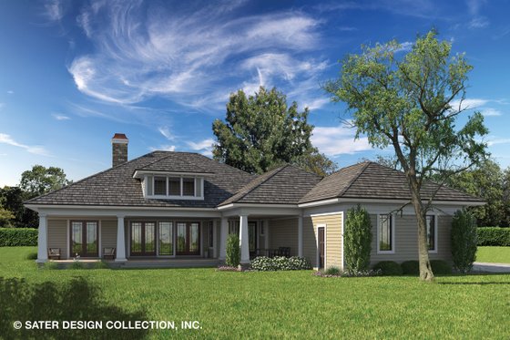 Exterior - Rear Elevation for Prairie House Plan #930-463 - 3 bed, 3.5 bath