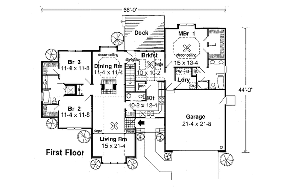 Floor Plan - Main Floor for Traditional House Plan #312-795 - 3 bed, 2.5 bath