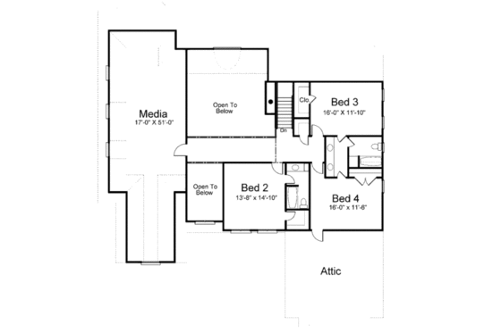 Floor Plan - Upper Floor for European House Plan #119-360 - 4 bed, 3.5 bath