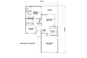 Floor Plan - Main Floor for Ranch House Plan #116-151 - 2 bed, 2 bath