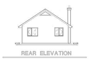 Exterior - Rear Elevation for Cottage House Plan #18-1044 - 2 bed, 1 bath