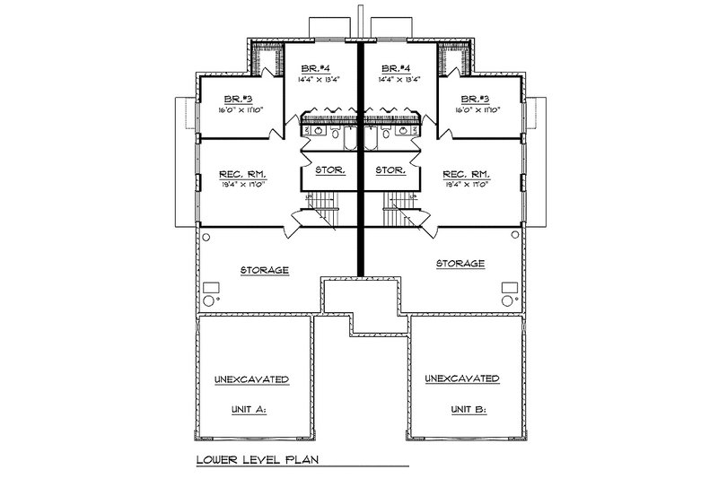 Dream House Plan - Floor Plan - Lower Floor for Traditional House Plan #70-1152 - 4 bed, 4 bath
