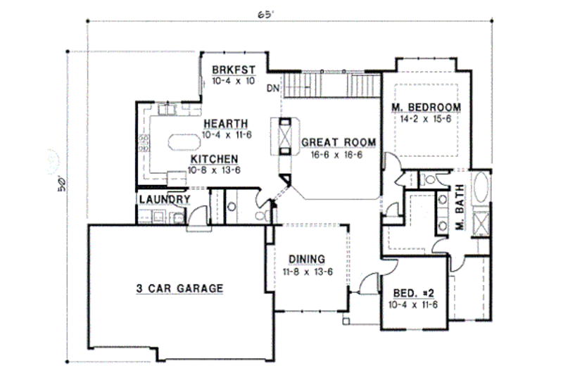 Traditional Style House Plan - 4 Beds 2.5 Baths 2903 Sq/Ft Plan #67-324 ...