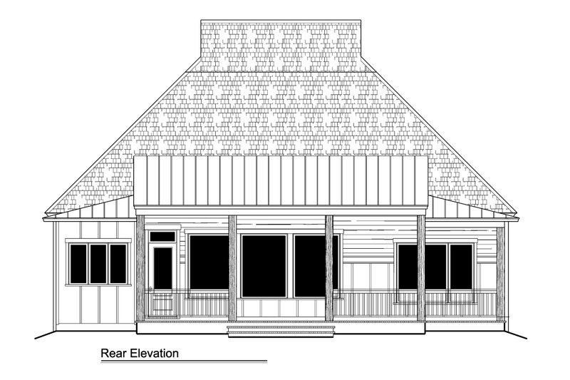 Architectural House Design - Exterior - Rear Elevation for Bungalow House Plan #1081-43 - 3 bed, 2.5 bath