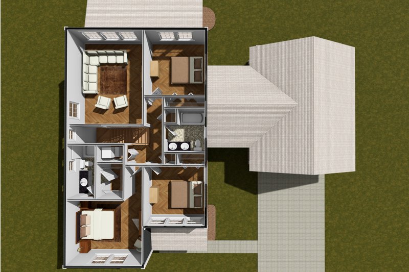 House Design - Floor Plan - Upper Floor 1 for Farmhouse House Plan #513-2308 - 4 bed, 3.5 bath