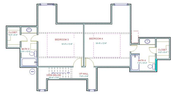 European Floor Plan - Upper Floor Plan #408-105