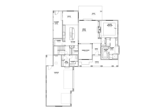 Floor Plan - Main Floor for Craftsman House Plan #1069-11 - 4 bed, 3.5 bath