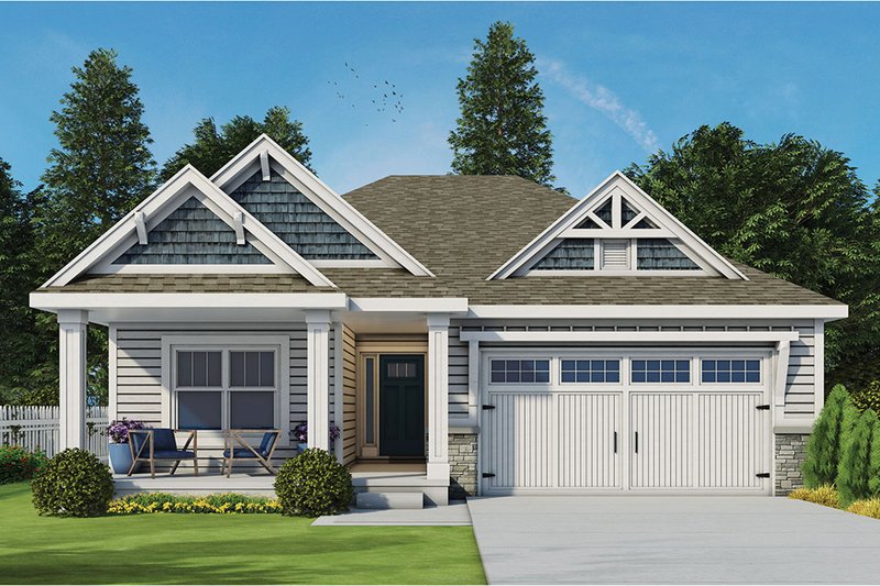Architectural House Design - Ranch Exterior - Front Elevation Plan #20-2299