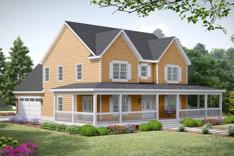 Home Plan - Exterior - Front Elevation 3 for Farmhouse House Plan #932-1253 - 4 bed, 2.5 bath