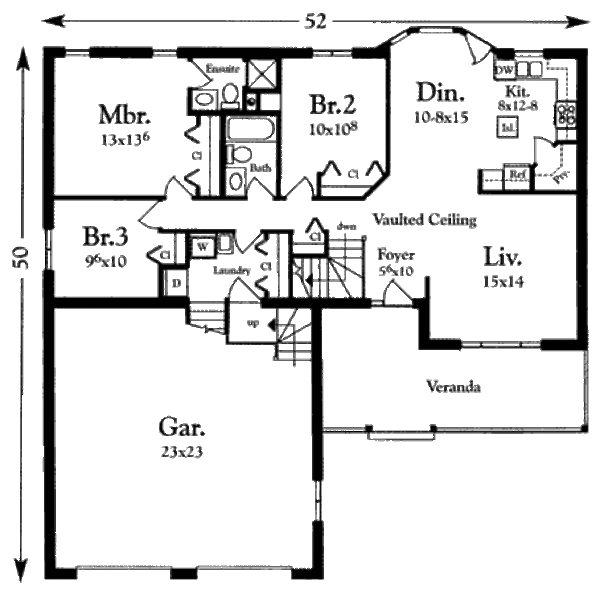 Ranch Floor Plan - Main Floor Plan #409-112