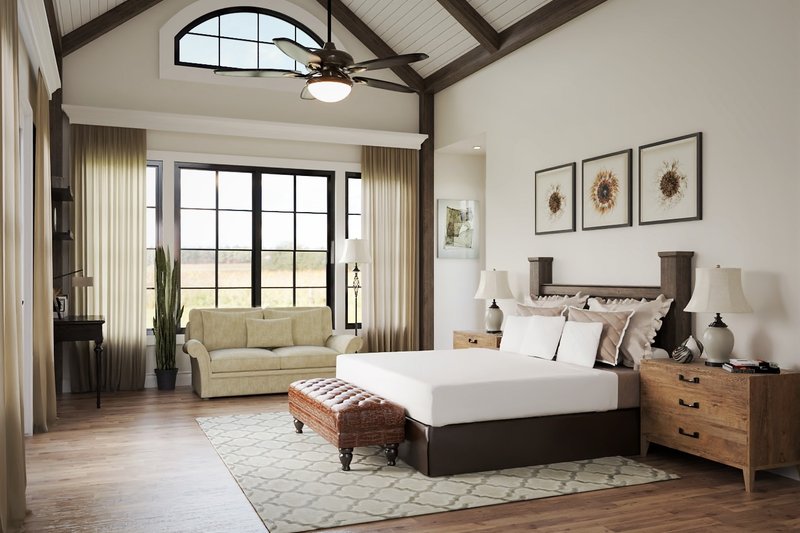 Architectural House Design - Interior - Master Bedroom for Farmhouse House Plan #54-572 - 4 bed, 4.5 bath