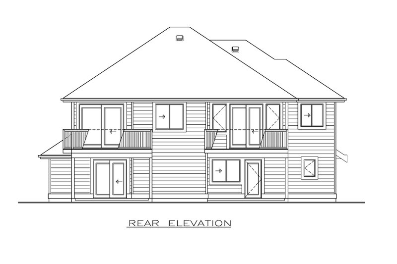 House Design - Exterior - Rear Elevation for Craftsman House Plan #1100-40 - 3 bed, 2 bath