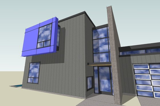 Exterior - Other Elevation 4 for Modern House Plan #518-5 - 3 bed, 2.5 bath