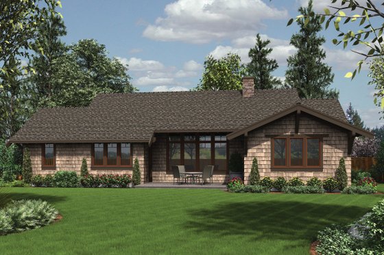 Exterior - Rear Elevation for Craftsman House Plan #48-600 - 3 bed, 3 bath