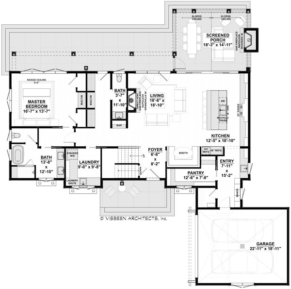 Architectural House Design - Farmhouse Floor Plan - Main Floor Plan #928-391