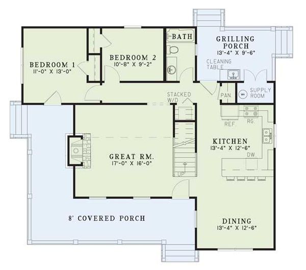 House Design - Country Floor Plan - Main Floor Plan #17-2017