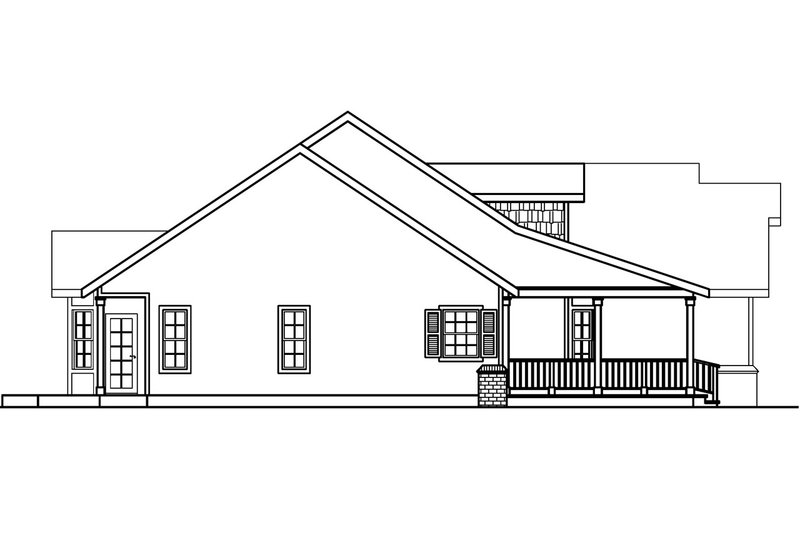 House Design - Exterior - Other Elevation for Ranch House Plan #124-391 - 3 bed, 3.5 bath