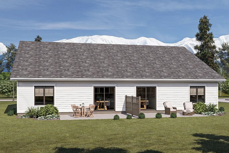 Home Plan - Exterior - Rear Elevation for Craftsman House Plan #455-360 - 2 bed, 1 bath