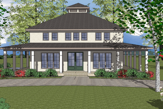 Exterior - Front Elevation House Plan #8-158 - 3 bed, 3.5 bath