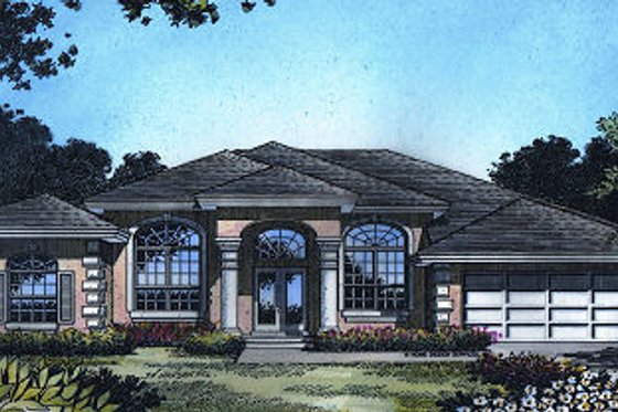 Exterior - Front Elevation for Mediterranean House Plan #417-319 - 5 bed, 3 bath