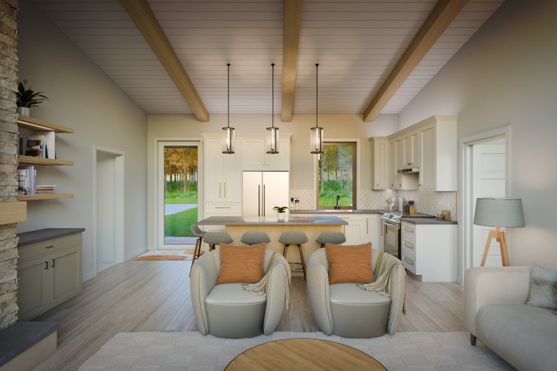 House Blueprint - Interior - Kitchen for Cabin House Plan #1089-54 - 1 bed, 1.5 bath