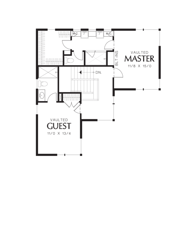 Modern Floor Plan - Upper Floor Plan #48-571