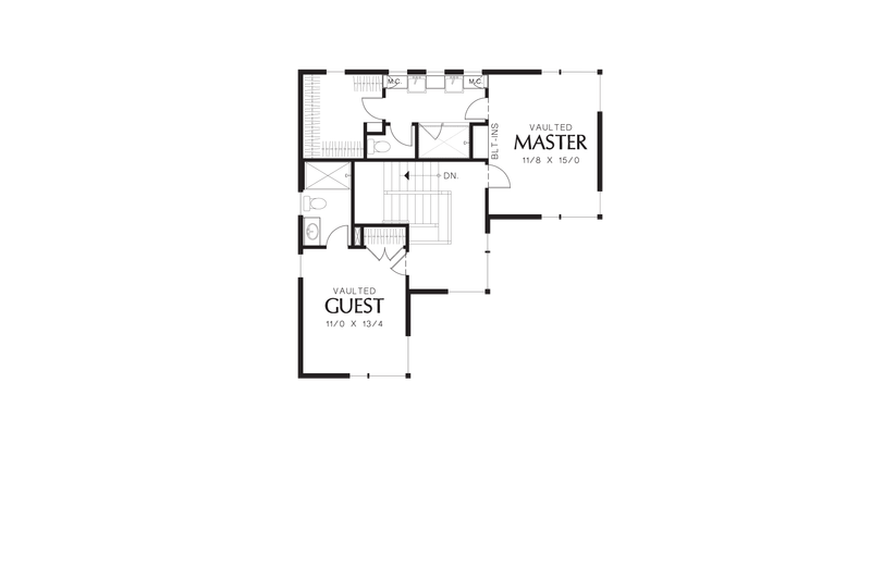 Home Plan - Floor Plan - Upper Floor for Modern House Plan #48-571 - 2 bed, 2.5 bath