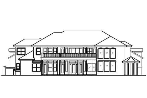 Exterior - Rear Elevation for Mediterranean House Plan #417-440 - 6 bed, 6.5 bath