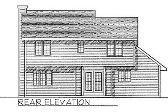 Exterior - Rear Elevation for Traditional House Plan #70-147 - 3 bed, 2.5 bath