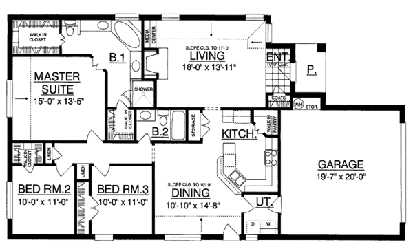 House Plan Design - Traditional Floor Plan - Main Floor Plan #40-500