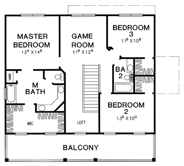 Home Plan - Classical Floor Plan - Upper Floor Plan #472-160