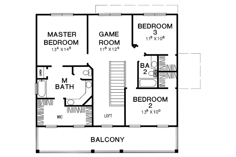 Architectural House Design - Floor Plan - Upper Floor for Classical House Plan #472-160 - 3 bed, 2.5 bath