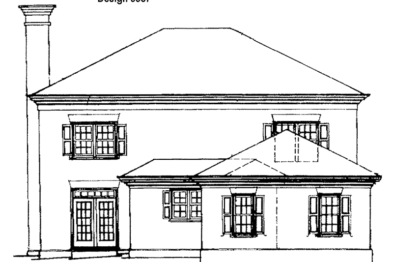 Home Plan - Exterior - Rear Elevation for Classical House Plan #429-163 - 3 bed, 2.5 bath